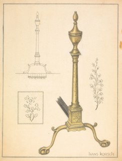 Andiron (one of pair), c. 1939. Creator: Hans Korsch.