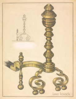Andirons (right and left), c. 1939. Creator: Hans Korsch.