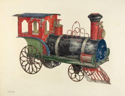 Toy Locomotive, c. 1940. Creator: Charles Henning.