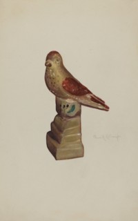 Chalkware Bird, c. 1940. Creator: Elmer R. Kottcamp.