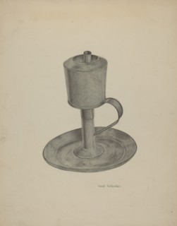 Pewter Grease Lamp, c. 1941. Creator: Violet Hartenstein.