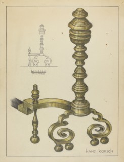 Andirons, c. 1953. Creator: Hans Korsch.