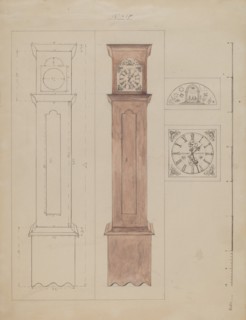 Grandfather's Clock (Old Pine), c. 1936. Creator: Edith Magnette.