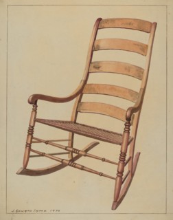 Ladder Back Rocking Chair, 1936. Creator: J. Howard Iams.