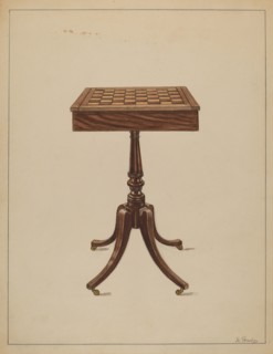 Checker Table, 1936. Creator: Nicholas Gorid.