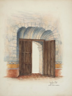 Reconstruction of Interior, 1937. Creators: Geoffrey Holt, Harry Mann Waddell.