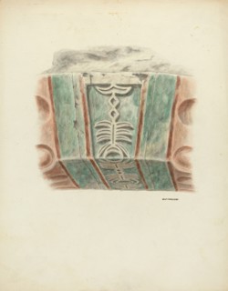 Carved and Painted Keystone, 1939. Creator: Randolph F Miller.