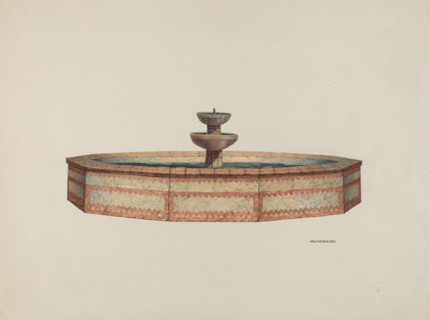 Mission Fountain, 1941. Creator: William Kieckhofel.