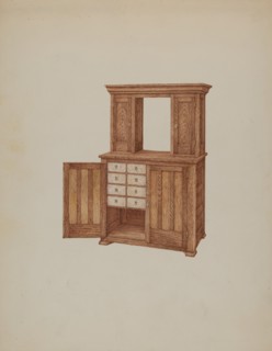 Cabinet, with Ivory Keyholes, c. 1937. Creator: William Kieckhofel.