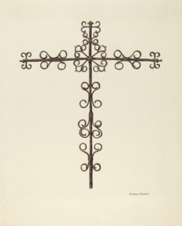 Wrought Iron Cross (Restored), c. 1938. Creator: Gordena Jackson.