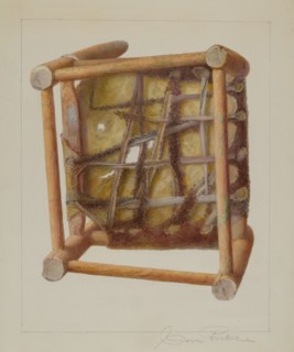 Child's Chair (View of Seat Bottom), c. 1938. Creator: Cora Parker.