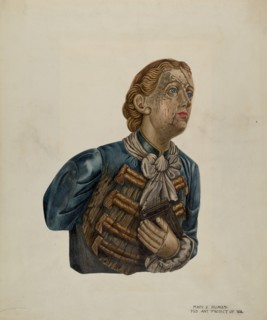 Figurehead from Bark "George", c. 1939. Creator: Mary E Humes.