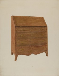 Desk-White Oak, c. 1940. Creator: Henry Moran.
