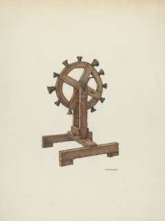 Altar Chimes on Wheel, c. 1941. Creator: William Kieckhofel.
