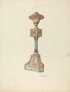 Ceremonial Candlestick (Ecclesiastical Furniture), c. 1941. Creator: William Kieckhofel.