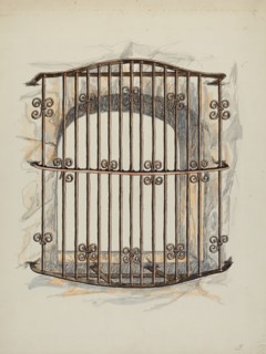 Iron Grille at Window (a Restoration), c. 1941. Creator: William Kieckhofel.