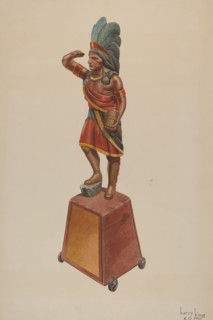 Cigar Store Indian, c. 1941. Creator: Harry King.