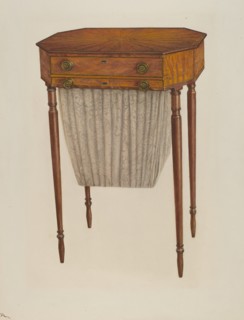Sewing Table, 1941. Creator: Rolland Livingstone.
