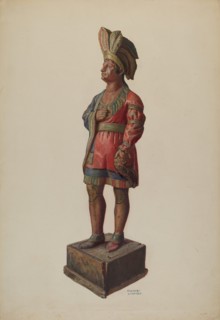 Cigar Store Indian, c. 1937. Creator: Frances Lichten.