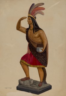Cigar Store Indian, c. 1937. Creator: Chris Makrenos.