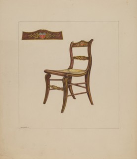 Rush Bottom Chair, c. 1937. Creator: Henry Meyers.