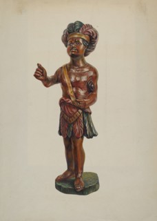 Cigar Store Indian, c. 1940. Creator: Walter Hochstrasser.