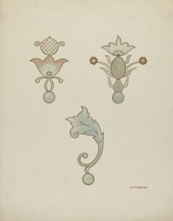 Painted Ceiling Decorations, c. 1940. Creator: Randolph F Miller.