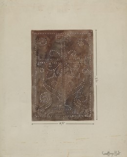 Pierced Metal Screen from Confessional, c. 1936. Creator: Geoffrey Holt.