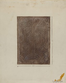 Pierced Metal Screen from Confessional, c. 1936. Creator: Geoffrey Holt.