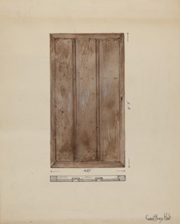 Original Outside Door to Sacristy, c. 1936. Creator: Geoffrey Holt.