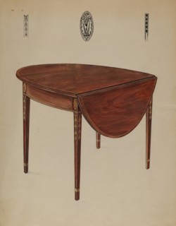 Pembroke Table (Drop Leaf), 1935/1942. Creator: Bernard Gussow.