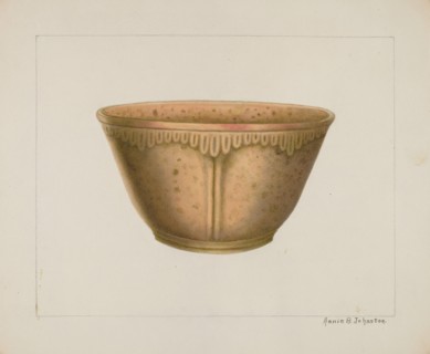 Bowl with Ornamented Rim, c. 1938. Creator: Annie B Johnston.