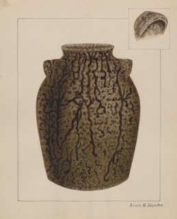 Stoneware Jar, c. 1937. Creator: Annie B Johnston.
