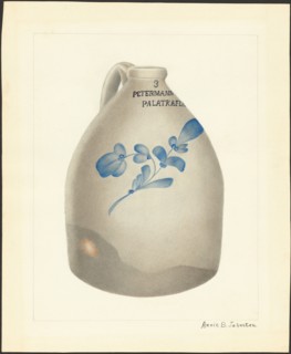 Stoneware Jug, c. 1937. Creator: Annie B Johnston.