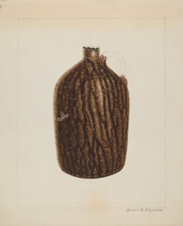 Stoneware Jug, c. 1938. Creator: Annie B Johnston.