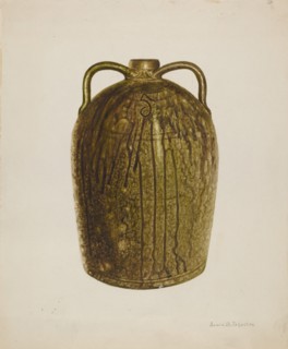 Stoneware Jug, c. 1938. Creator: Annie B Johnston.