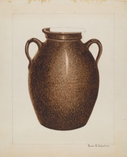Stoneware Jar, c. 1938. Creator: Annie B Johnston.