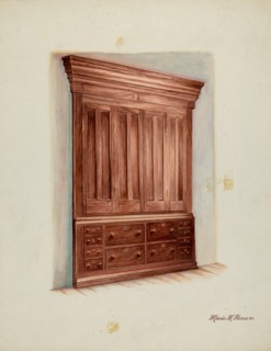 Built-in Cabinet, 1937. Creator: Marius Hansen.