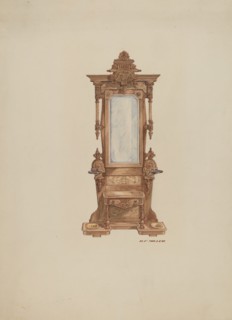 Hall Tree, of Mahogany, 1937. Creator: Randolph F Miller.