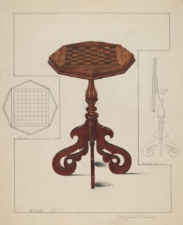 Checker-board Table-tilt Top, c. 1936. Creator: Magnus S. Fossum.