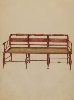 Settee or Hall Seat, c. 1936. Creator: Henry Meyers.