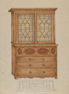 Combination Book Case, Desk, and Bureau, c. 1936. Creator: Henry Meyers.