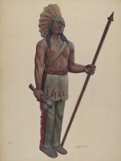 Cigar Store Indian, c. 1937. Creator: Chris Makrenos.