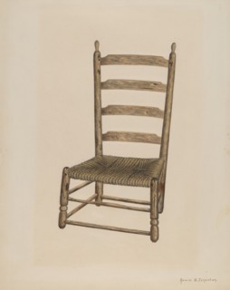 Ladder Back Chair, 1938. Creator: Annie B Johnston.