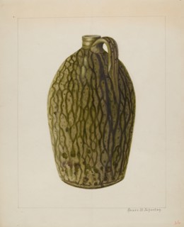 Stoneware Jug, c. 1938. Creator: Annie B Johnston.