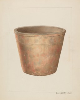 Stoneware Flower Pot, c. 1937. Creator: Annie B Johnston.