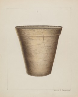 Pottery Flower Pot, c. 1937. Creator: Annie B Johnston.