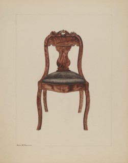 Fiddle-back Chair, c. 1937. Creator: Edith Magnette.