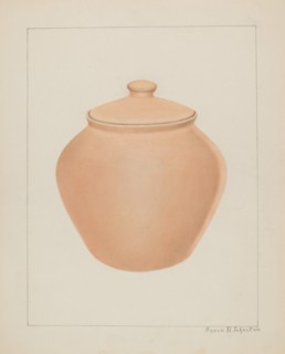 Stoneware Jar, c. 1939. Creator: Annie B Johnston.