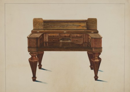 Melodeon Converted into Desk, c. 1937. Creator: Magnus S. Fossum.